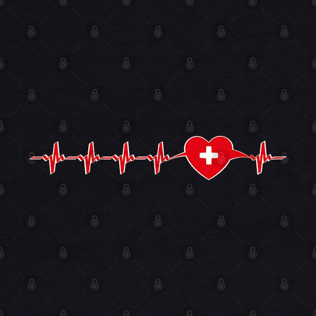 Swiss heartbeat flag by Catfactory